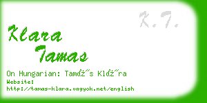 klara tamas business card